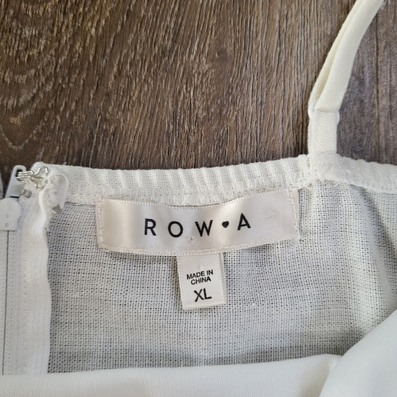 Row A Embroidered Eyelet Linen Blend Mini Dress Size XL Ivory Party Cocktail - Picture 5 of 8